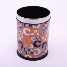 Design de letras colorido Round Open Top Waste Bin (A12-1903AM)